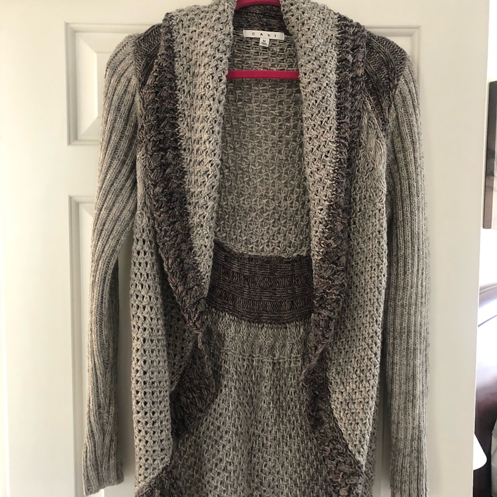 CAbi Cardigan Sweater (Size Medium), Color: Multi Gray
